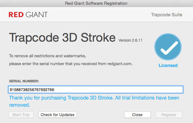 red giant trapcode suite 13 serial numbers