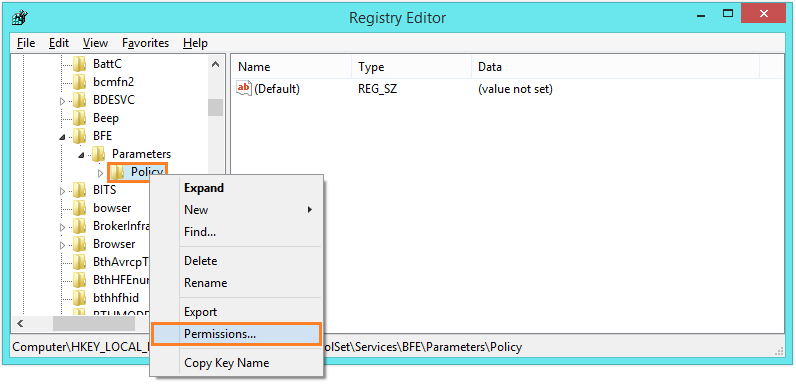 Fatally missing registry entries