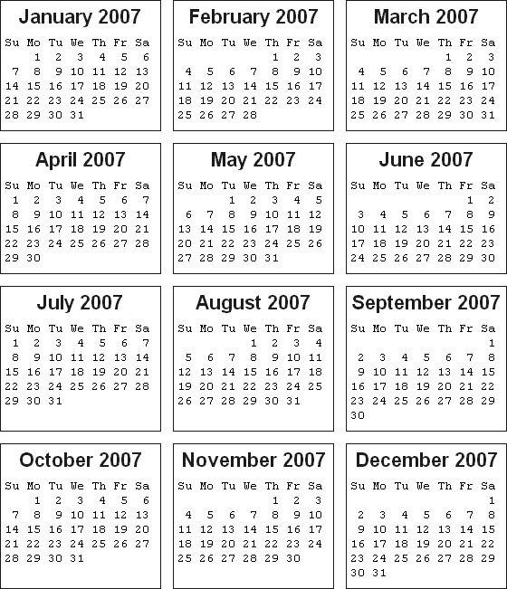 12 января 2007 года. Календарь 2007 года. Календарь за 2007 год. Календарь 2007 года по месяцам. Декабрь 2007 года календарь.